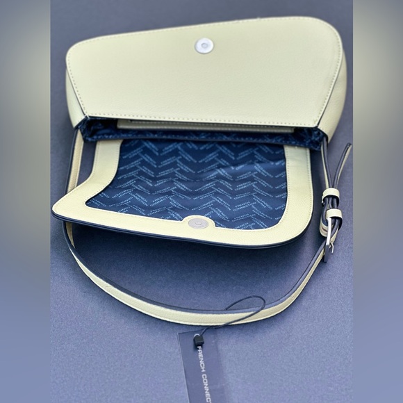 French Connection - Alva Pebbled Faux Leather Angled Shoulder Bag - Picture 9 of 15